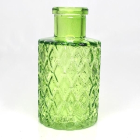 Emerald Green Glass Geometric Vase 9.5cm