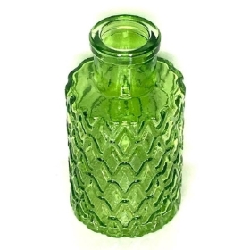 Emerald Green Glass Geometric Vase 9.5cm
