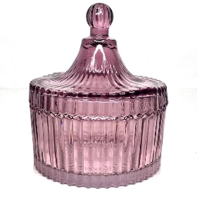 Amethyst Glass Decorative Jar 12cm