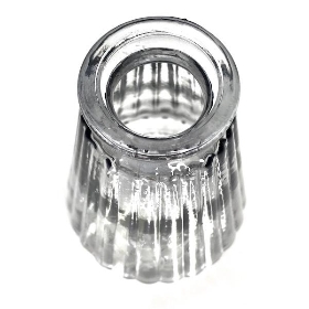 Grey Glass Ribbed Bottle 10cm