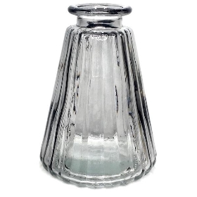 Grey Glass Ribbed Bottle 10cm