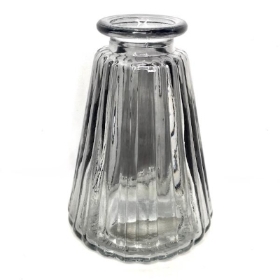 Grey Glass Ribbed Bottle 10cm