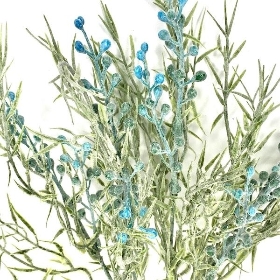 48 x Assorted Frosted Fern & Bud Bush 35cm