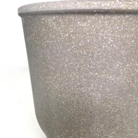 Grey Straw Pot With Feet 15cm