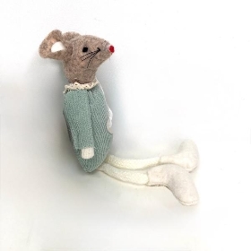 Green Fabric Mouse Dangly Legs 18cm