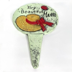 Mothers Day Cement Labels Very Beautiful Mum 9.5cm
