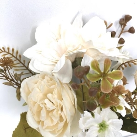White Peony & Dahlia Bush 31cm