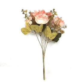 Coral Peony & Dahlia Bush 31cm