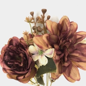 Beige Peony & Dahlia Bush 31cm