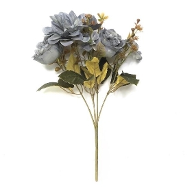 Blue Peony & Dahlia Bush 31cm