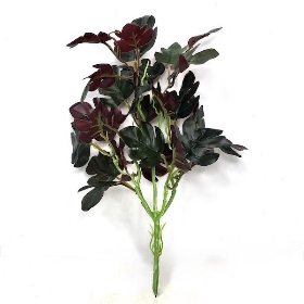 Burgundy & Dark Green Mostera Foliage 35cm