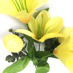 Yellow Lily & Egg Bush 34cm