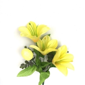 Yellow Lily & Egg Bush 34cm