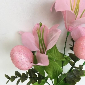 Pink Lily & Egg Bush 34cm