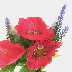 Red Poppy & Lavender Bush 33cm