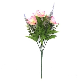 Pink Poppy & Lavender Bush 33cm