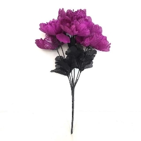 Purple Glittered Rose Bush 35cm