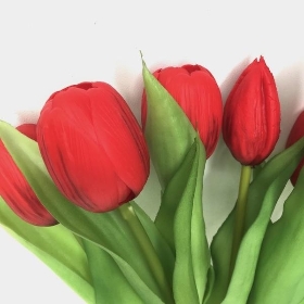 Red Real Touch Tulip Bundle 34cm