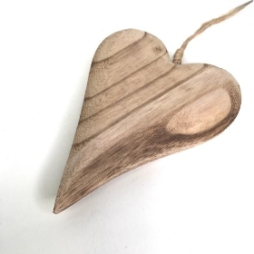Natural Wood Heart 13cm