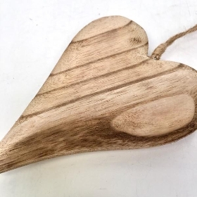 Natural Wood Heart 13cm