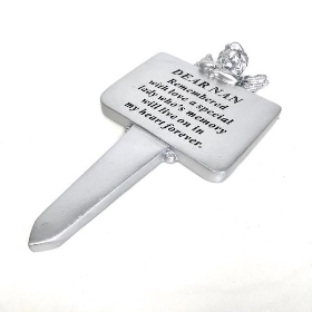 Nan Silver Cherub Stake 22cm