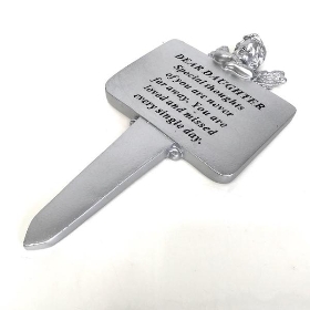 Daughter Silver Cherub Stake 22cm