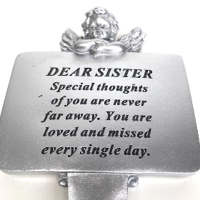 Sister Silver Cherub Stake 22cm