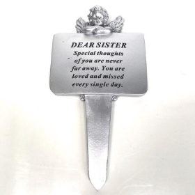 Sister Silver Cherub Stake 22cm