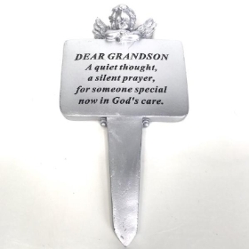 Grandson Silver Cherub Stake 22cm
