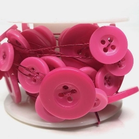Strong Pink Buttons on Wire 3m