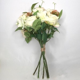 Pink Rose & Foliage Bouquet 37cm