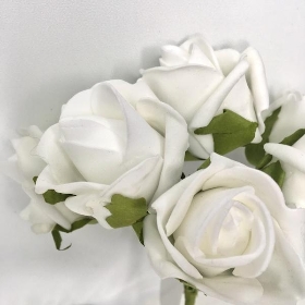 White Foam Rose 25cm