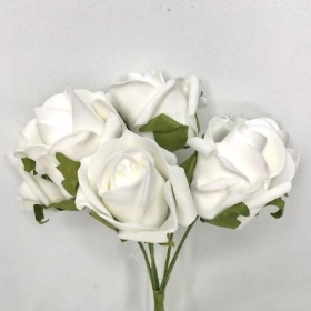 White Foam Rose 25cm