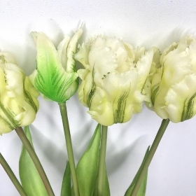 White Green Tulip Bundle 40cm