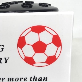 Red White Football Rosebowl 14cm