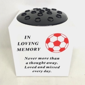 Red White Football Rosebowl 14cm