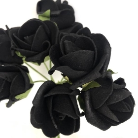 Black Foam Rosebud 22cm