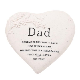 Dad Bird Heart Stone 14cm