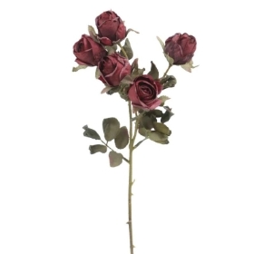 Red Dry Spray Rose 43cm