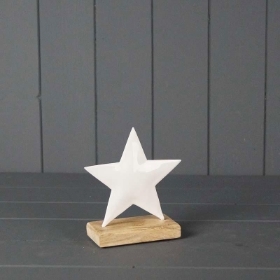 Enamel Star On Wood Base 12cm
