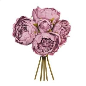 Mauve Peony Posy 28cm