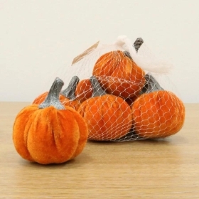 Orange Velvet Pumpkin x 6
