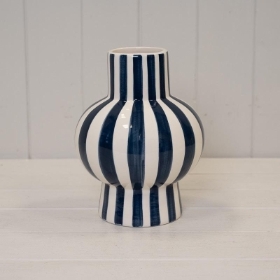 Blue Stripe Round Vase 21cm