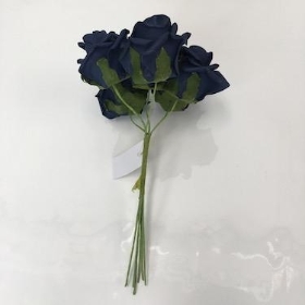 Navy Blue Foam Rose 6cm x 6