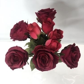 Burgundy Rose Bunch 44cm