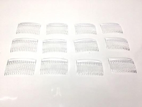Clear Hair Comb Slides x 12