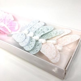 Pastel Mixed Feather Butterfly 7cm x 12