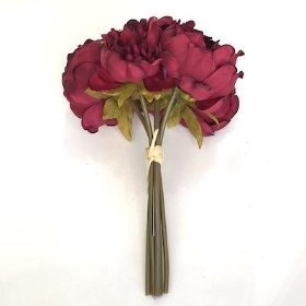 Burgundy Peony Bundle 25cm