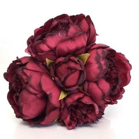 Burgundy Peony Bundle 25cm